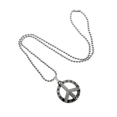 Hollow Peace Silver Metal Pendant